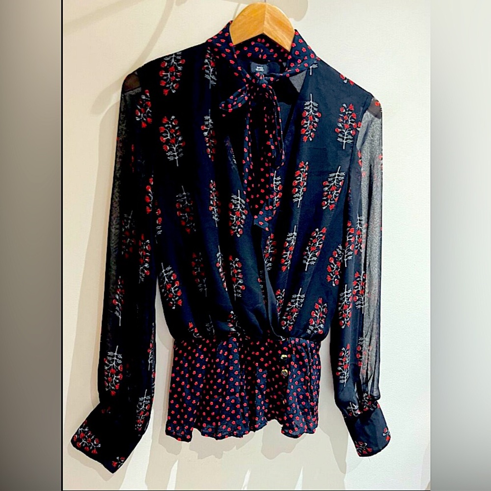 New with tag, River Island size 10 black and red blouse